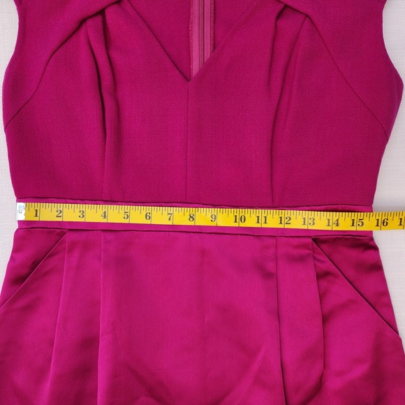 Carmen Marc Valvo Cap-sleeve Cocktail Dress Raspberry Pink Sz 10 - Picture 10 of 14